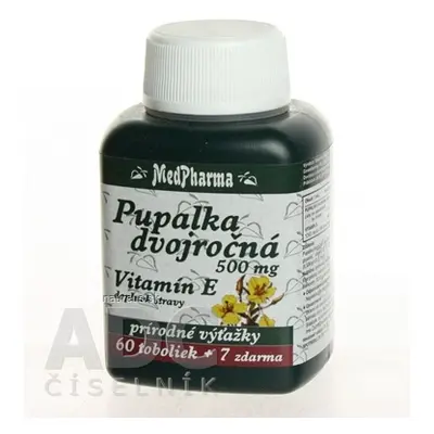 MedPharma, spol. s r.o. MedPharma PUPALKA DVOULETÁ 500mg, VITAMIN E cps 60 + 7 zdarma (67 ks) 50