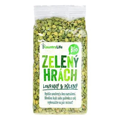 Country Life Hrách zelený půlený 500 g BIO 500 g