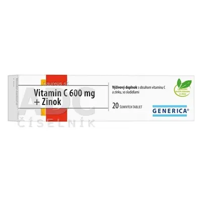 GENERICA spol. s r.o. GENERICA Vitamin C 600 mg + Zinek tbl eff 1x20 ks 20 ks