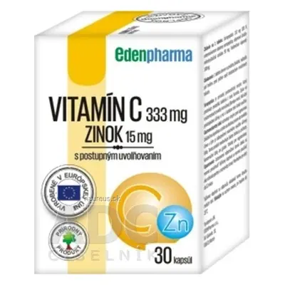 BENEVIT, s.r.o. EDENPharma VITAMIN C + ZINEK cps s postupným uvolňováním 1x30 ks 30 ks