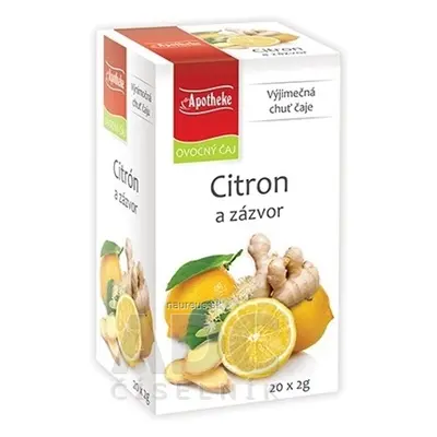 MEDIATE s.r.o. APOTHEKE PREMIER SELECTION ČAJ CITRON A ZÁZVOR 20x2 g (40 g) 20 x 2 g