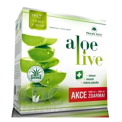 LABORATORIA NATURY Sp. z o.o. Pharma Activ AloeLive AKCE šťáva z aloe 99,7% (1 + 1 zdarma) 2x100