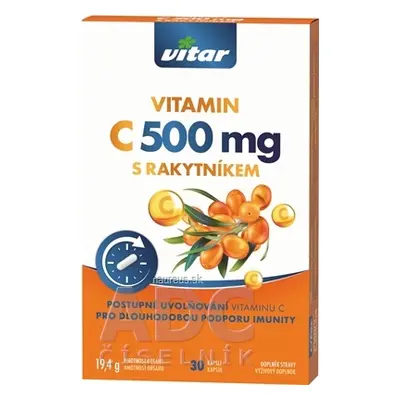 VITAR s.r.o. VITAR VITAMIN C 500 mg S RAKYTNÍKEM cps s postupným uvolňováním 1x30 ks