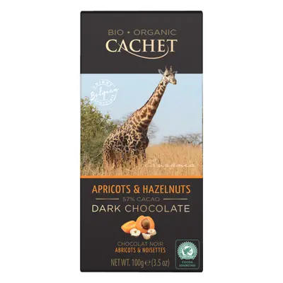 CACHET ES CACHET čokoláda Tanzania Organic hořká 57% meruňka a lies.orech 100g 100 g