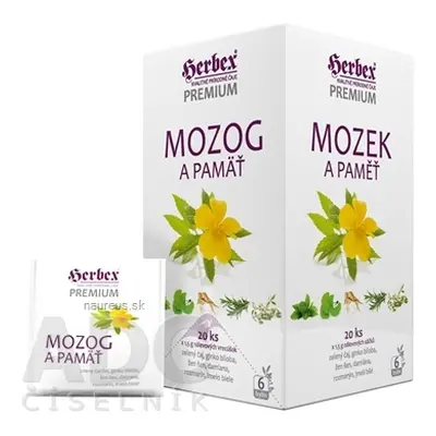 HERBEX spol. s r.o. HERBEX Premium MOZEK A PAMĚŤ bylinná směs, čaj 20x1,5 g (30 g)