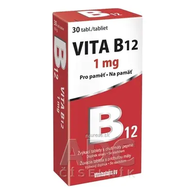 Vitabalans Oy Vitabalans VITA B12 1 mg žvýkací tablety s příchutí máty 1x30 ks 30 ks