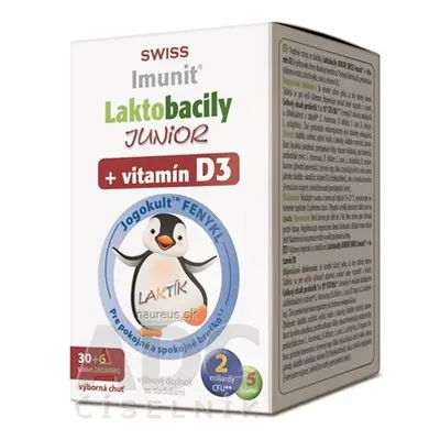 Simply You Pharmaceuticals a.s. Laktobacily JUNIOR SWISS Imunit + vitamín D3 tbl 30+6 zdarma (36