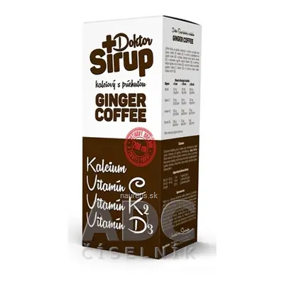 NATURES s.r.o. Doktor Sirup kalciový sirup s příchutí GINGER COFFEE 1x200 ml 200 ml