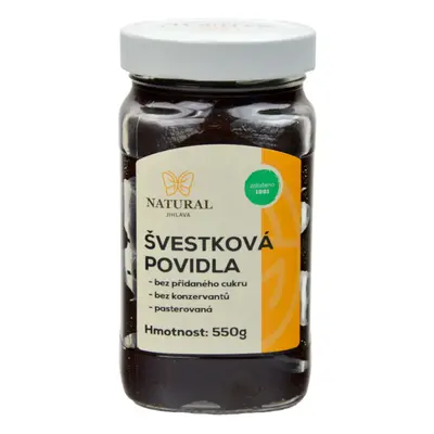 Natural Jihlava Švestková povidla - bez přidaného cukru - Natural 550g 1 ks