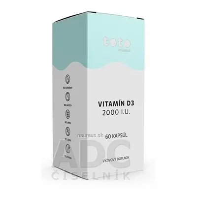 TOTO Pharma s.r.o. TOTO VITAMIN D3 2000 IU cps (inů. 2020-07) 1x60 ks