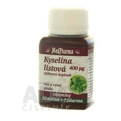 MedPharma, spol. s r.o. MedPharma KYSELINA LISTOVÁ 400 mcg tbl 30 + 7 zdarma (37 ks)