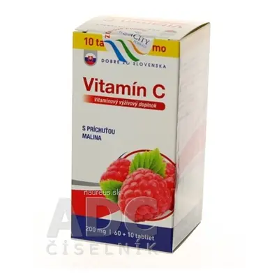 Dobré zo Slovenska, s.r.o Dobré z SK Vitamin C 200 mg příchuť MALINA tbl 60 + 10 zdarma (70 ks) 