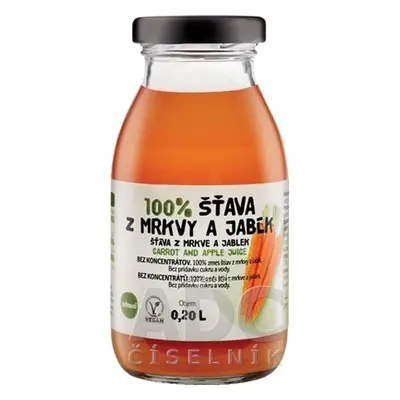 ZDRAVO ORGANIC zdravě 100% mrkvový-JABLEČNÁ ŠŤÁVA 1x200 ml 200ml