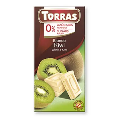 Torras ES Torras čokoláda DIA bílá ček. s kiwi 75g 75 g