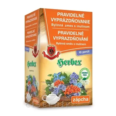 HERBEX spol. s r.o. HERBEX PRAVIDELNÉ VYPRAZDŇOVÁNÍ bylinná směs s inulinem, kapsy (10x6 g + 10x