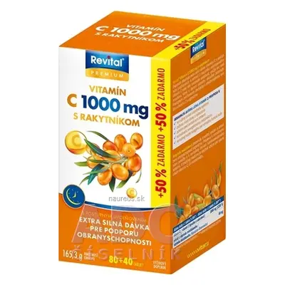 VITAR s.r.o. Revital PREMIUM VITAMIN C 1000 mg S rakytníku tablety s postupným uvolňováním 80 + 