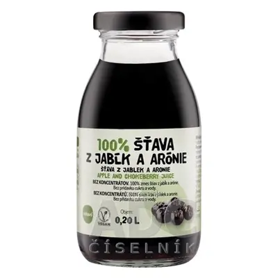 ZDRAVO ORGANIC zdravě 100% ŠŤÁVA Z JABLEK A Áron 1x200 ml 200ml