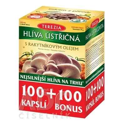 TEREZIA COMPANY s.r.o. TEREZIA HLÍVA ÚSTŘIČNÁ S rakytníkovým olejem cps 2x100 ks (200 ks) 2 x 10