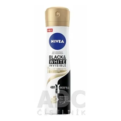 BEIERSDORF AG NIVEA Anti-perspirant BLACK & WHITE Silky Smooth sprej, 48H, 5xAnti 1x150 ml