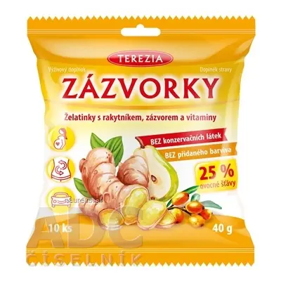 TEREZIA COMPANY s.r.o. TEREZIA ZÁZVORKY želatinky s rakytníkem, zázvorem a vitamíny 1x10 ks