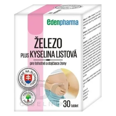 EDENPharma, s.r.o. EDENPharma ŽELEZO PLUS KYSELINA LISTOVÁ tbl pro těhotné a kojící ženy 1x30 ks