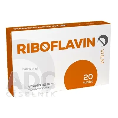 VULM s.r.o. VULM Riboflavin tbl (vitamin B2 10 mg) 1x20 ks 10mg