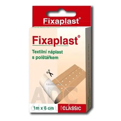 ALFA VITA, s.r.o. FIXAplast CLASSIC náplast 1m x 6cm textilní a polštářkem 1x1 ks 1x1 ks