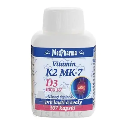 MedPharma, spol. s r.o. MedPharma VITAMÍN K2 MK-7 + D3 1000 IU cps 1x107 ks