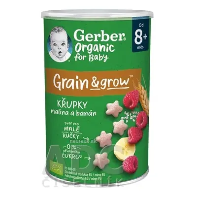 Nestlé Portugal Gerber Organic CHRUMKY Rýžovo-pšeničné s malinami a banánem (od ukonč. 8. měsíce