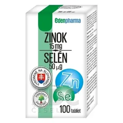 EDENPharma, s.r.o. EDENPharma ZINEK 15 mg + SELEN 50 mikrogramů tbl 1x100 ks 100 ks