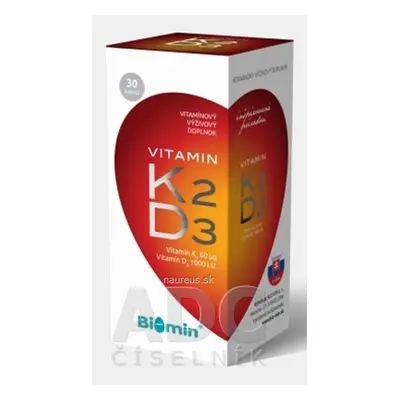 BIOMIN, a.s. BIOMIN VITAMIN K2 + D3 1000 IU cps 1x30 ks