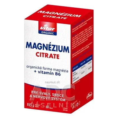 VITAR s.r.o. VITAR magnézium CITRATE + vitamín B6 tbl 1x60 ks