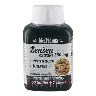 MedPharma, spol. s r.o. MedPharma ŽENŠEN 350 mg + Echinacea + Leuzea tbl 60 + 7 zdarma (67 ks) 6