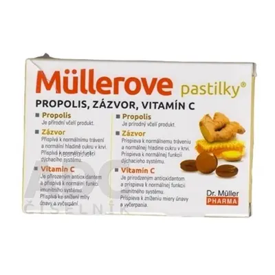 Dr. Müller Pharma s.r.o. Müllerovy pastilky PROPOLIS, ZÁZVOR, VITAMIN C 1x24 ks