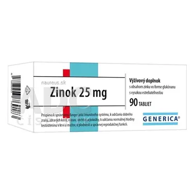 GENERICA spol. s r.o. GENERICA Zinek 25 mg tbl 1x90 ks