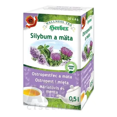 HERBEX spol. s r.o. HERBEX Silybum a máta bylinná směs (wellness tea) 20x4 g (80 g) 20 x 4 g