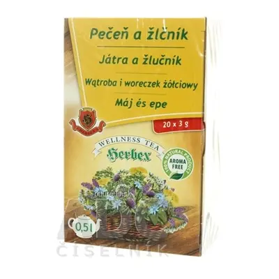 HERBEX spol. s r.o. HERBEX JÁTRA A ŽLUČNÍK bylinný čaj 20x3 g (60 g) 20 x 3 g