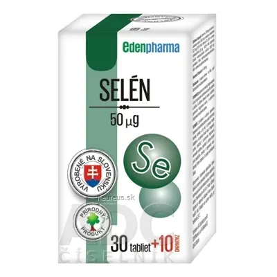 EDENPharma, s.r.o. EDENPharma SELEN 50 mikrogramů tbl 30 + 10 zdarma (40 ks) 40 ks