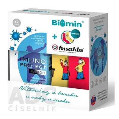 BIOMIN, a.s. Biomin Imunit PROTECT JUNIOR + dárek Fusakle cps 1x60 ks + dárek: dětské ponožky 1x