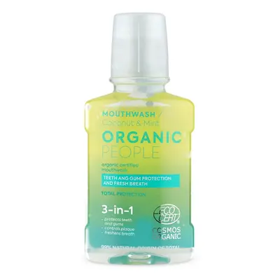 Organic People Organic People - 3v1 přírodní certifikovaná ústní voda - Kokos a máta 250 ml