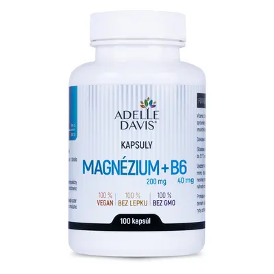 Adelle Davis Adelle Davis - Magnézium, 200 mg a B6 40mg, 100 kapslí 240mg