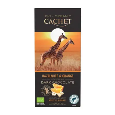 CACHET ES Tanzánie Organic hořká 57% lískovce a pomeranč 100g 100 g