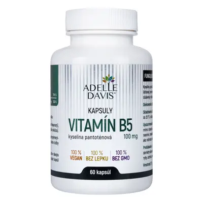 Adelle Davis Adelle Davis - Vitamin B5 (kyselina pantotenová) 100 mg, 60 kapslí 60 ks