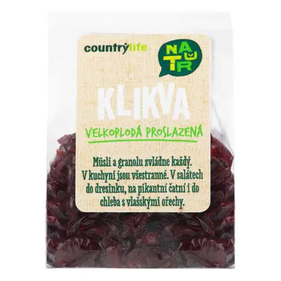 Country Life Klikva velkoplodá proslazená 100 g COUNTRY LIFE 100 g