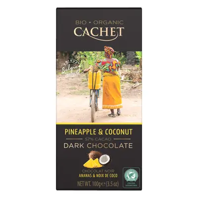 CACHET ES CACHET čokoláda Tanzania Organic hořká 57% ananas a kokos 100g 100 g