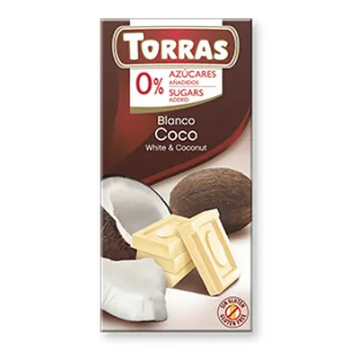 Torras ES Torras čokoláda DIA bílá ček. s kokosem 75g 75 g