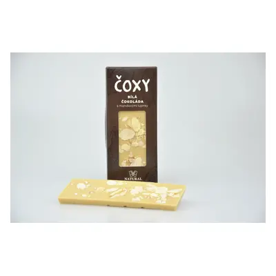 Natural Jihlava ČOXY - bílá čokoláda s mandlovými lupínky a xylitolem - Natural 50g 30 ks