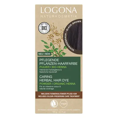 Logona Logona Prášková barva na vlasy Black Brown 100g