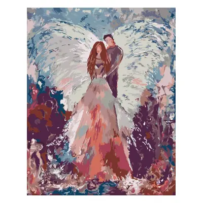 MALUJEŠ Malování podle čísel - ANDĚLÉ OD LENKY - ANGEL FOR COUPLES Rozměr: 60x80 cm, Rámování: b