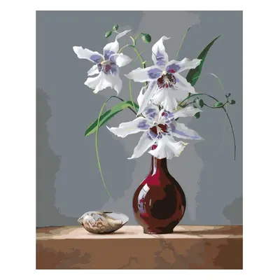 MALUJEŠ Malování podle čísel - PIETER WAGEMANS - ORCHIDEJ VE VÁZE Rozměr: 80x100 cm, Rámování: b